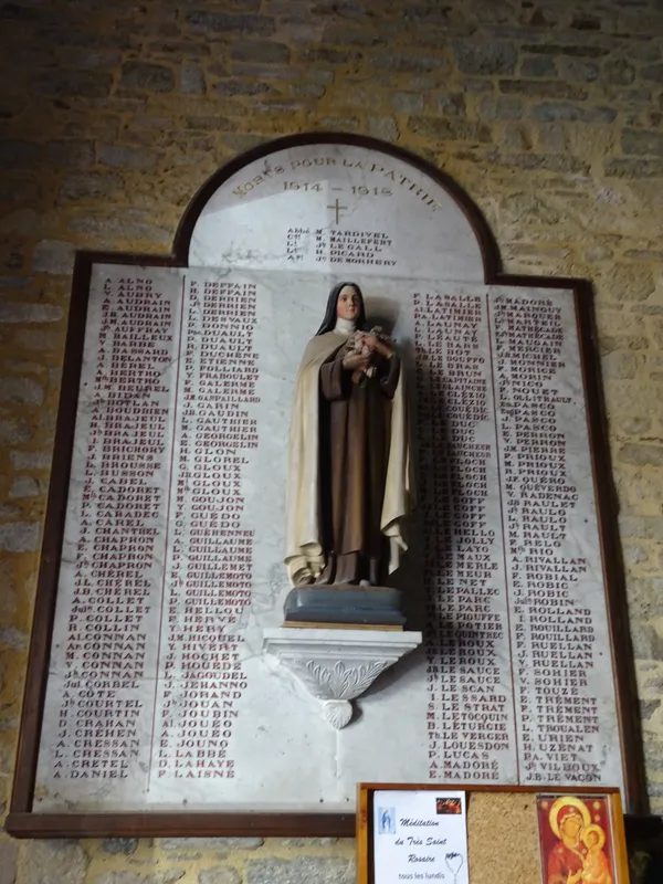 Plaque aux Morts de l'Église Saint-Nicolas de Loudéac